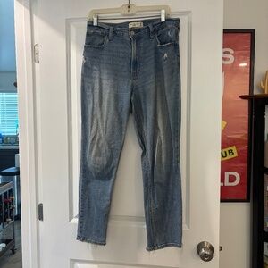 Abercrombie & Fitch The Skinny High Rise Lightly Distressed Jeans